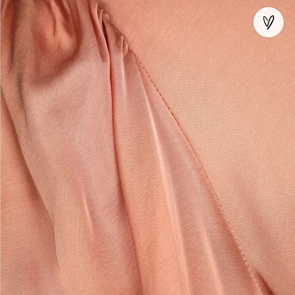 Lulus Sweet and Chic Dusty Pink Satin Button-Up Short Sleeve Top - Picture 4 of 11